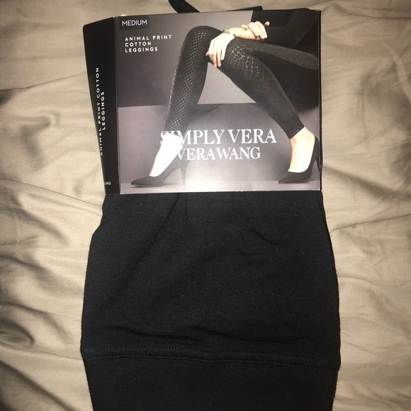 New Simply Vera Wang Animal Print Leggings Medium - Picture 4 of 5